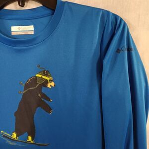 Columbia T Shirt Adult Large Blue Fishing Performance Tee Mens Big Bear